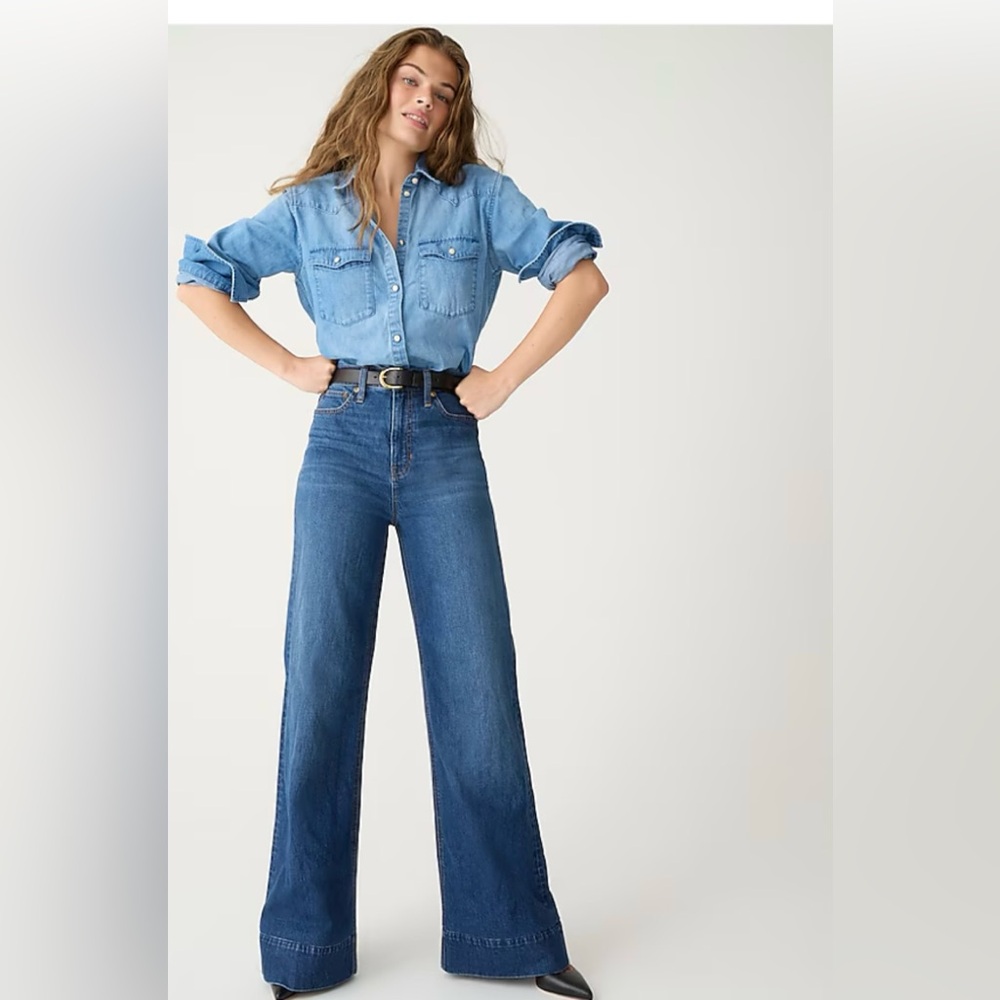 J Crew wide leg trouser jean 28